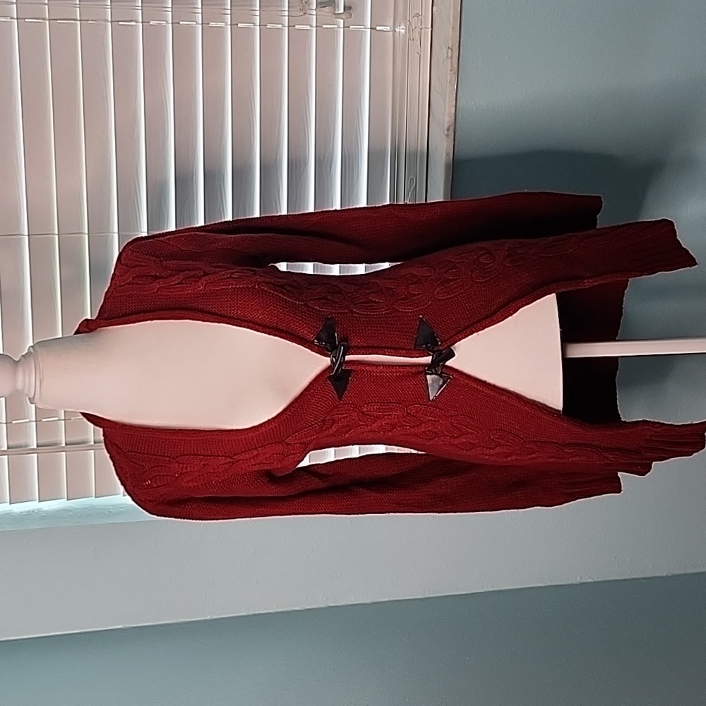 Long Burgandy Cartigan